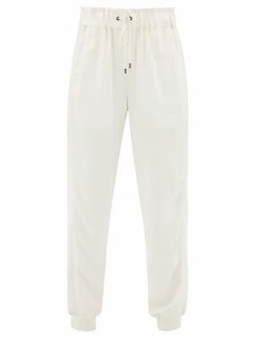 Vaara ‘Clemmie’ Drawstring Crepe Track Pant Joggers in “Cream” Size Small